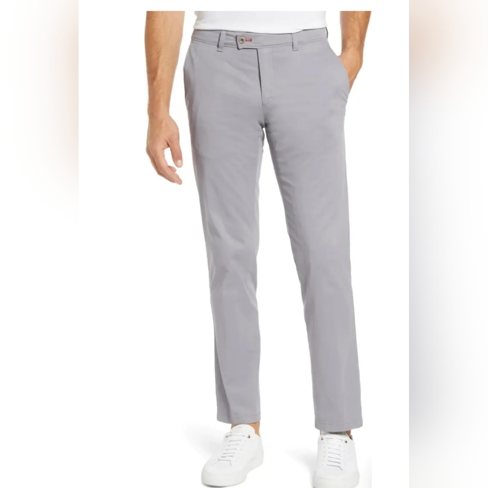 Brax Feel Good EUC Men's Evans Stone Gray Chino Pants 34/32 Regular